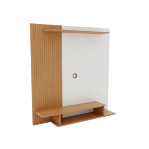 Painel Moderno para Tv 43 Polegadas Suspenso Estante Nicho Sala de Estar - Ripado/Off-White