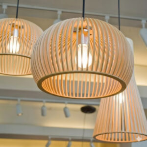 Pendente de Teto Lustre Grande de Sala em Madeira Mdf Decoração