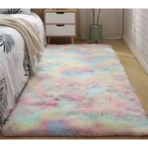 Tapete para Sala 1,40x1,00 Felpudo Shaggy Peludo Promoção - Arco Íris