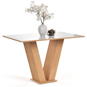 Conjunto Sala de Jantar 4 Lugares Cadeiras Estofadas Mesa Para Cozinha Vivi Tampo Semelhante Vidro