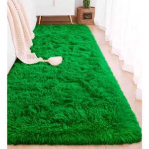 Tapetinho Sala Quarto Peludo Felpudo Grosso 40x60 cm Macio - Verde
