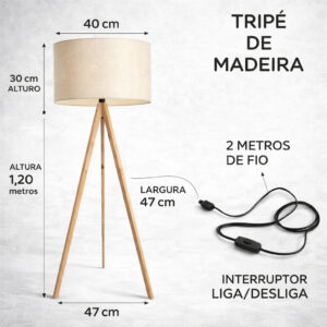 Abajur Luminaria De Chao Grande Iluminação Agradável Bivolt