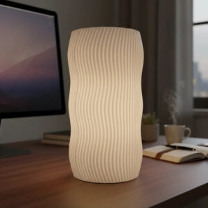 Abajur Luminária Wave Aesthetic Decoração Mesa Quarto LED Retrô Ambiente Confortável Moderno