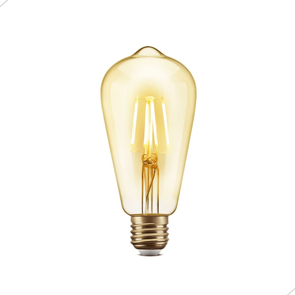 Lâmpada Led Filamento ST64 Vintage Decorativa Elegante 4w Retro Âmbar 2200k Luz Branco Quente Pêra