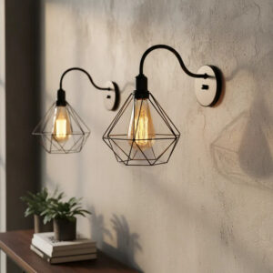 Luminária Arandela de Parede Retrô Diamante Aramado 127v/220v