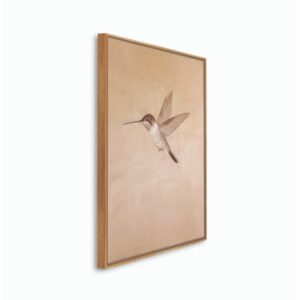 Kit2 QUADROS decorativo com MOLDURA CAIXA ALTA grande 41x61 cm Beija-Flor, Arte Minimalista Retrô para Decoração Rústica - UnitárioB1 Madeira Cerej 41x61