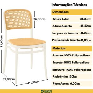 Kit 4 Cadeiras de Jantar Roma para Sala e Cozinha