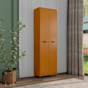 Armário Multiuso 4 Portas Organizador Cozinha Lavanderia Escritório - Cedro