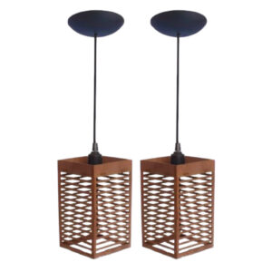 Kit 3 Luminária Pendentes Oriental Para Sala Cozinha Escritório Bivolt Cor Marrom - 3tm
