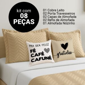 Kit Decorativo Cama Queen Cobre Leito Matelado