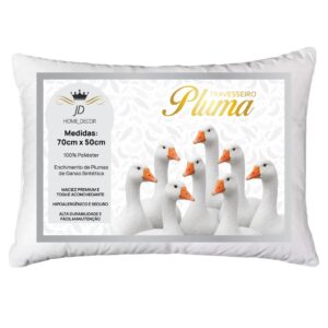 Travesseiros Macio Pluma de Ganso Pluma 70cm x 50cm - 1 Unidade