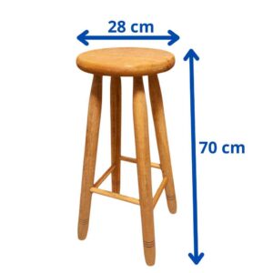 Banquinhos Grande em madeira maciça 70cm Altura - Banco tamborete banqueta Alta