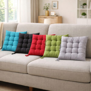 Kit 4 Almofadas para Cadeira Futon 40x40 com Amarração Assento Macio Oxford Cozinha Sala