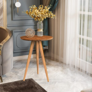 Mesa de Apoio Retrô 62cm Redonda com Pés Palito Decoração - Cores