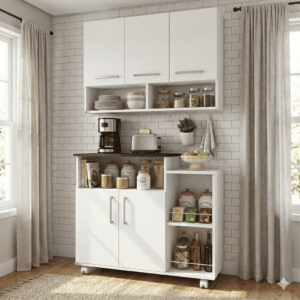 Cozinha Compacta Completa com Armário Aéreo e Fruteira Organizadora