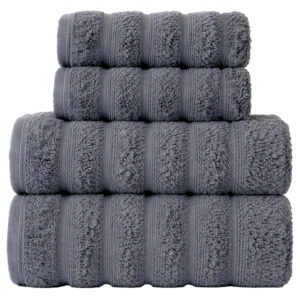 Kit 4 Peças Toalha Requinte | Fio Penteado 100% Algodão | Wiegand - Grafite