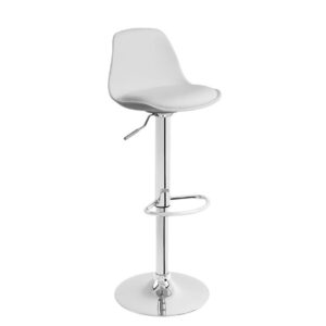 Banqueta Eiffel Giratória Estofada com Encosto Sala de Jantar - 1 UN Branco