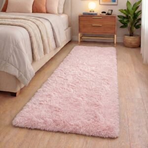 Tapete Passadeira 2,00 x 0,60 Corredor Quarto Sala Felpudo Várias Cores - Rosa