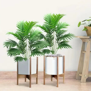 KIT2 110CM 24Folhas Planta Artificial Palmeira Areca Real Toque