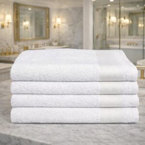 Kits 5/2 Toalha de Banho Gran Hotel Branca Grande 140x70 cm 100% Algodão Toque Macia/ Alta Absorçao - KIT 2 TOALHA GRAN HOTEL