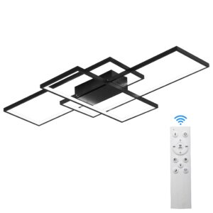 Lustre Moderno Pendente Led Quarto 3 Em 1 C/remote 68*40cm 110v/220v Preto/Branco - Preto