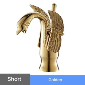 Torneira Misturadora Dourada para Banheiro com Água Quente e Fria - Dourado Curto