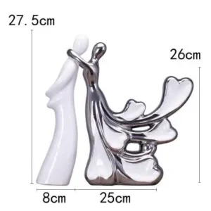 Decoração em Cerâmica Peixe Borboleta Banhado a Prata para Casamento - Modelo 3