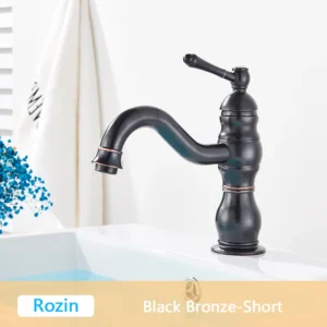 Torneira de Banheiro de Bronze Antigo com Misturador Quente e Frio - ORB Short