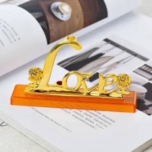 Rosa Artificial Banho de Ouro 24K - Decoração Criativa para Festas - 1 peça Base de Amor