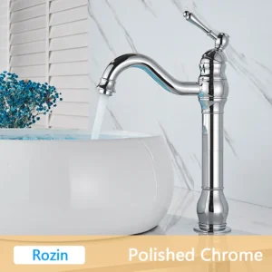 Torneira de Banheiro de Bronze Antigo com Misturador Quente e Frio - Chrome