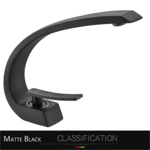 Torneira de Banheiro Luxuosa com Água Quente e Fria - Chrome - Preto Fosco