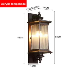 Lâmpada de Parede Externa LED Vintage à Prova d'Água - Preto e Café