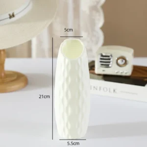 Vaso de Plástico Simples Prata para Flores Artificiais - Decoração Moderna