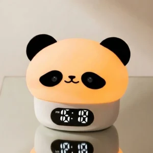 Despertador Digital Panda com Luz Noturna Recarregável para Crianças