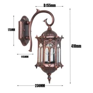 Lâmpada de Parede Estilo Europeu Impermeável para Exterior e Corredor