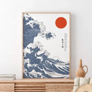 Impressão em Tela Onda de Hokusai - Arte Japonesa Moderna para Decoração