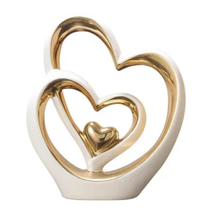 Decoração Minimalista em Coração para Sala de Estar e Entrada - Amarelo Claro