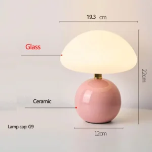 Candeeiro de Mesa Cogumelo de Cerâmica Estilo Nórdico