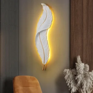 Lâmpada de Parede LED Art Deco para Sala e Quarto - Ouro e Marfim