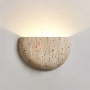 Luminária de Parede Retrô em Pedra Wabi-Sabi para Decoração
