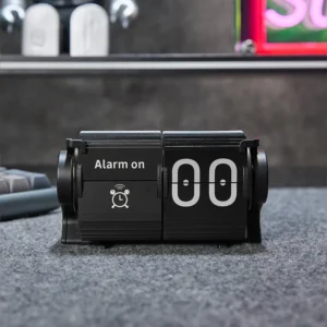 Relógio de Mesa Vintage com Calendário e Alarme Automático - PRETO