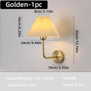 Luminária de Parede Retro Minimalista em Forma de Guarda-Chuva - Ouro