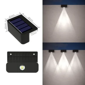 Luzes Solares de Parede Impermeáveis para Jardim e Escadas