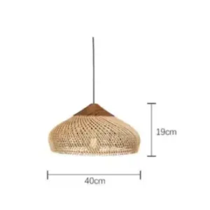 Luminária Pendente Vintage de Vime Estilo Japonês E27