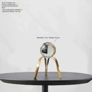 Estatueta de Cervo em Metal Dourado com Cristal para Decoração Moderna - PRETO