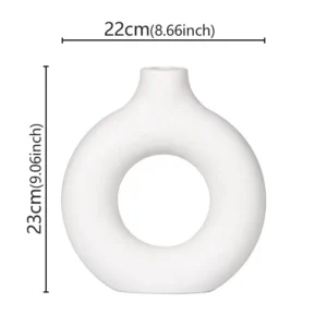 Vaso Decorativo Minimalista em Forma de Donut para Flores - Branco Grande