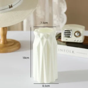 Vaso de Plástico Simples Prata para Flores Artificiais - Decoração Moderna