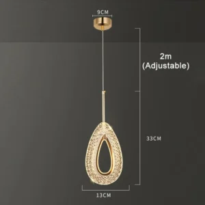 Lustre de Cristal Moderno com LED para Decoração de Interiores