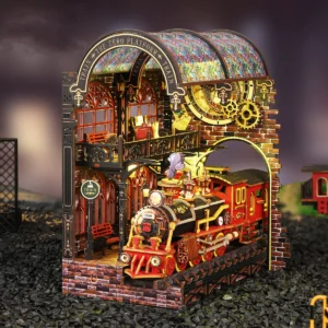 Conjunto de Brinquedos de Madeira DIY - Quebra-Cabeça 3D de Trem