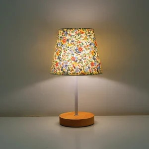 Abajur de Tecido Redondo LED com Carregamento USB para Quarto e Estudo - Dimmer de Toque